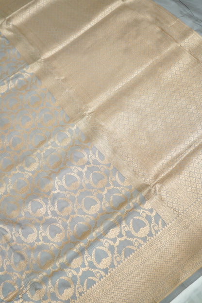 Pure Katan Silk Banarasi All Over Jaal Weaving Saree