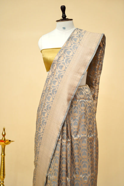 Pure Katan Silk Banarasi All Over Jaal Weaving Saree