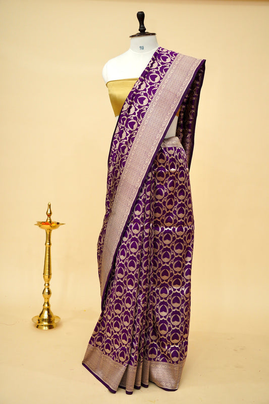 Pure Katan Silk Banarasi All Over Jaal Weaving Saree