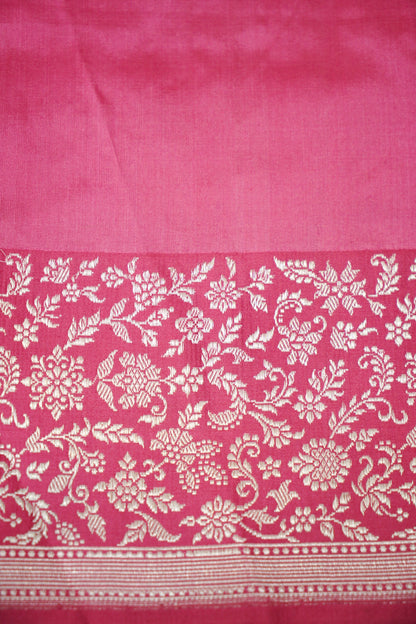 Handloom Banarasi Pure Katan Silk Saree with Kadhiyal Satin Border