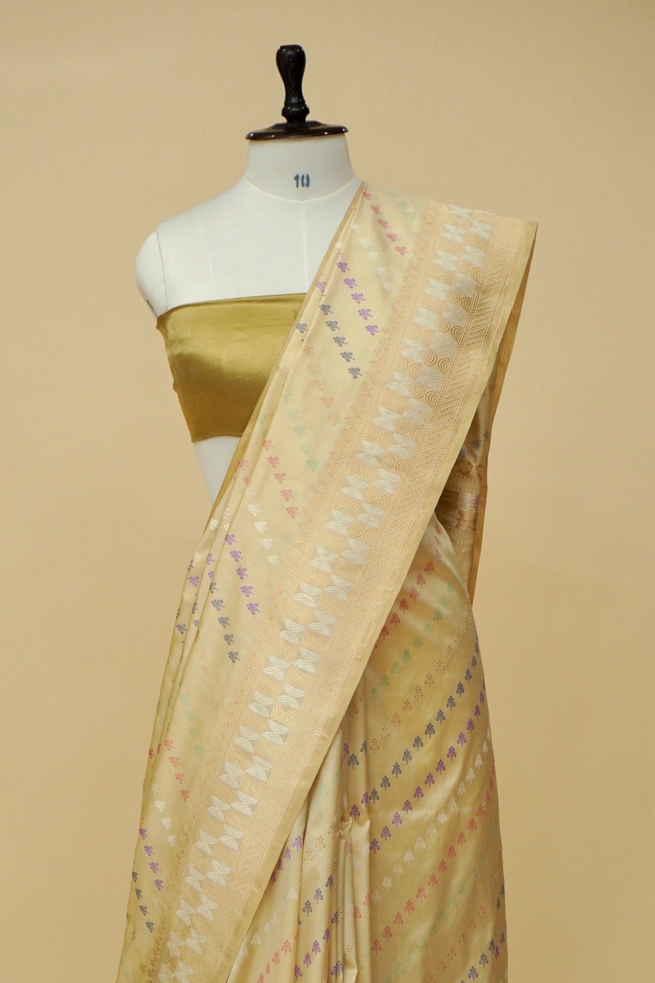 Handloom Banarasi Pure Katan Silk Ivory Saree