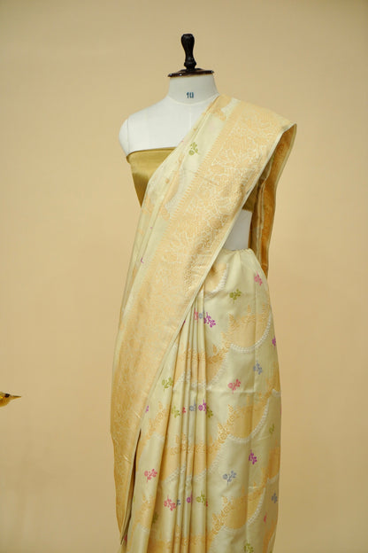 Handloom Banarasi Rangkaat Jaal Weaving Saree