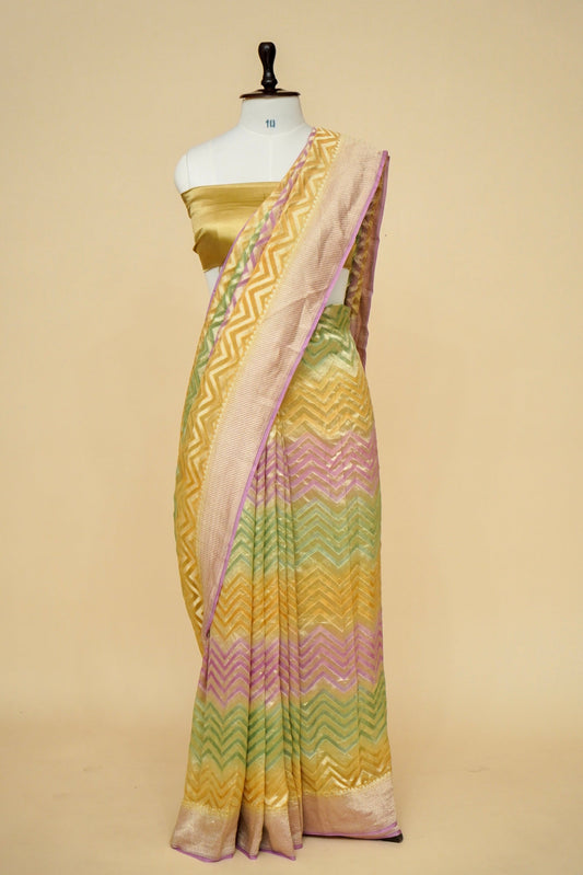 Pure Khaddi Georgette Banarasi Handloom Saree