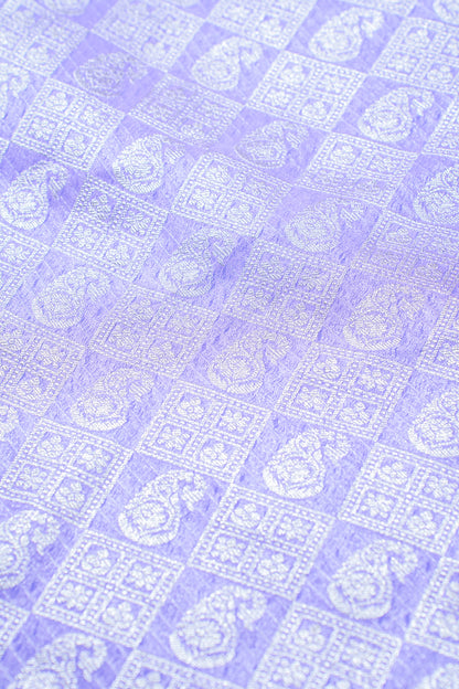 Lavender Pure Khaddi Georgette Brocade Banarasi Saree