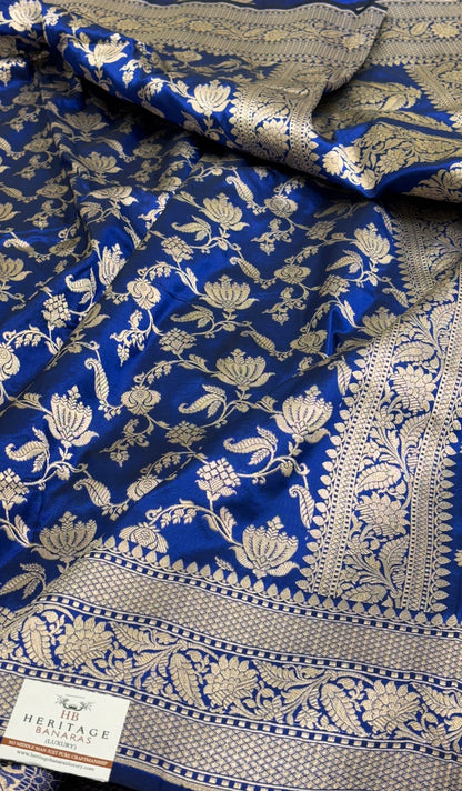 Blue Pure Banarasi Katan Silk Saree