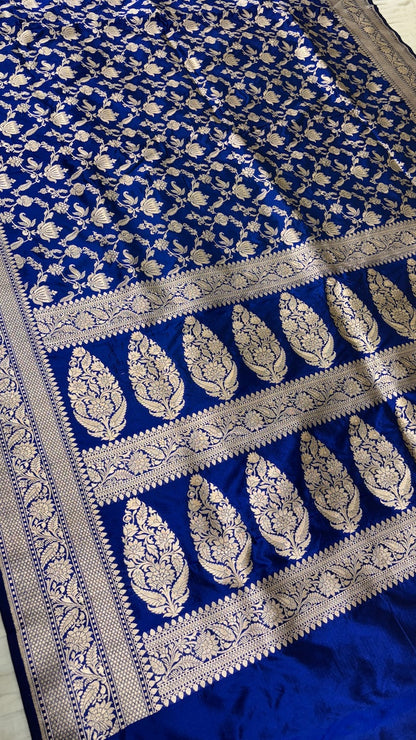 Blue Pure Banarasi Katan Silk Saree