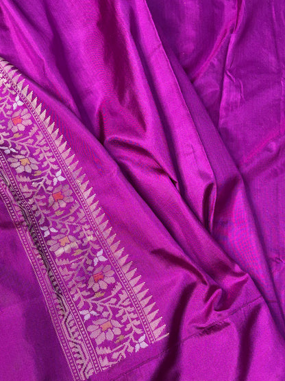 Green Pure Banarasi Ektara  Silk Handwoven Saree