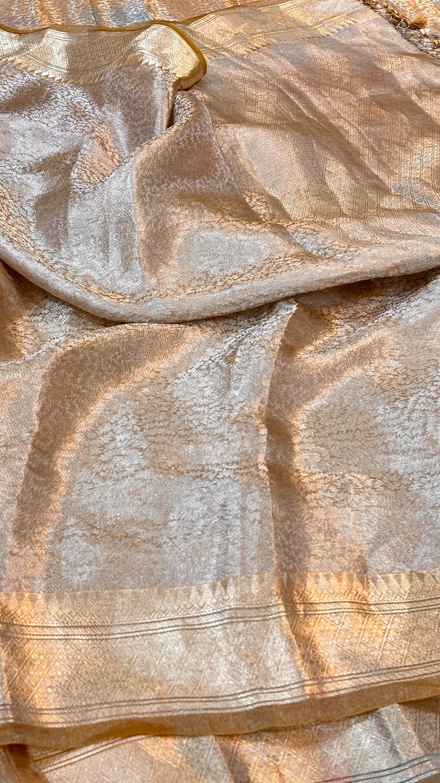 Molten Silver Zari Pure Tissue
