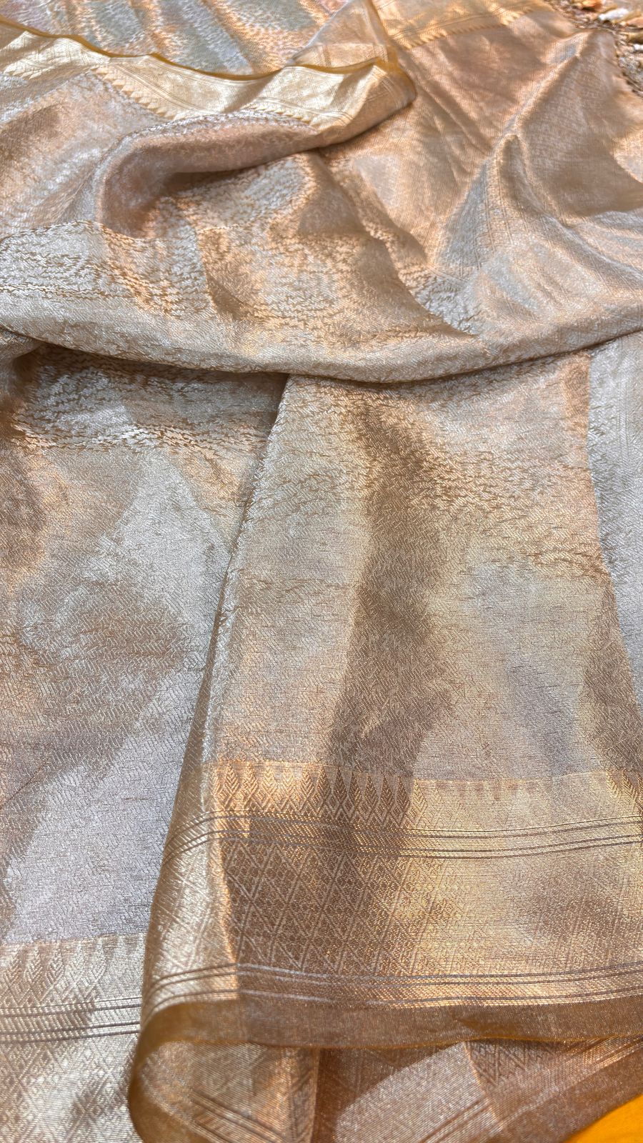 Molten Silver Zari Pure Tissue