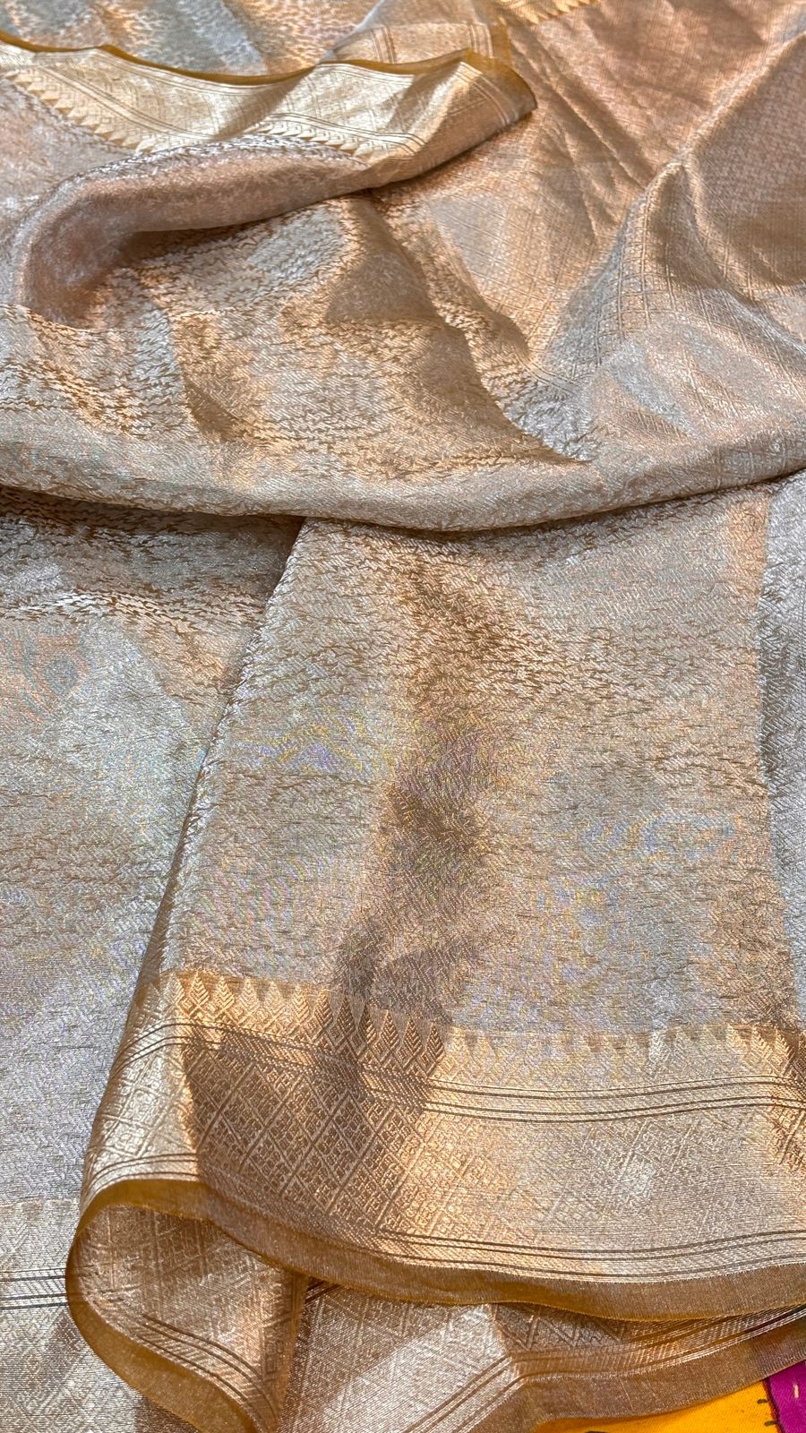 Molten Silver Zari Pure Tissue
