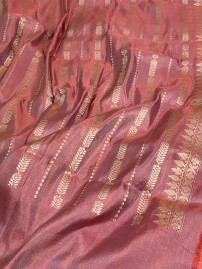 Lavender Handwoven Pure Banarasi Tissue Silk Saree