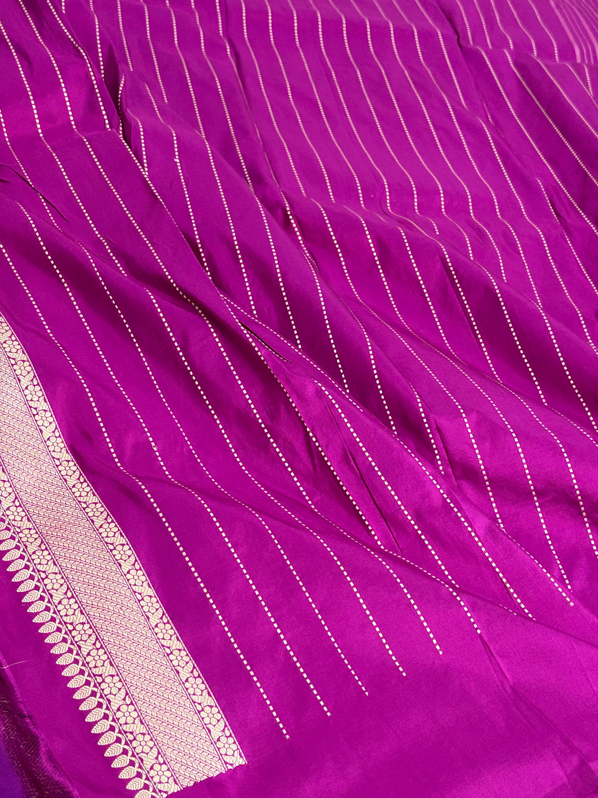 Rani Pink Handwoven Pure Banarasi Katan Brocade Saree