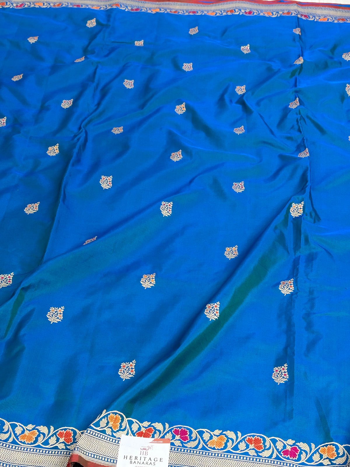 Royal Blue Handwoven Pure Banarasi Katan Silk Saree