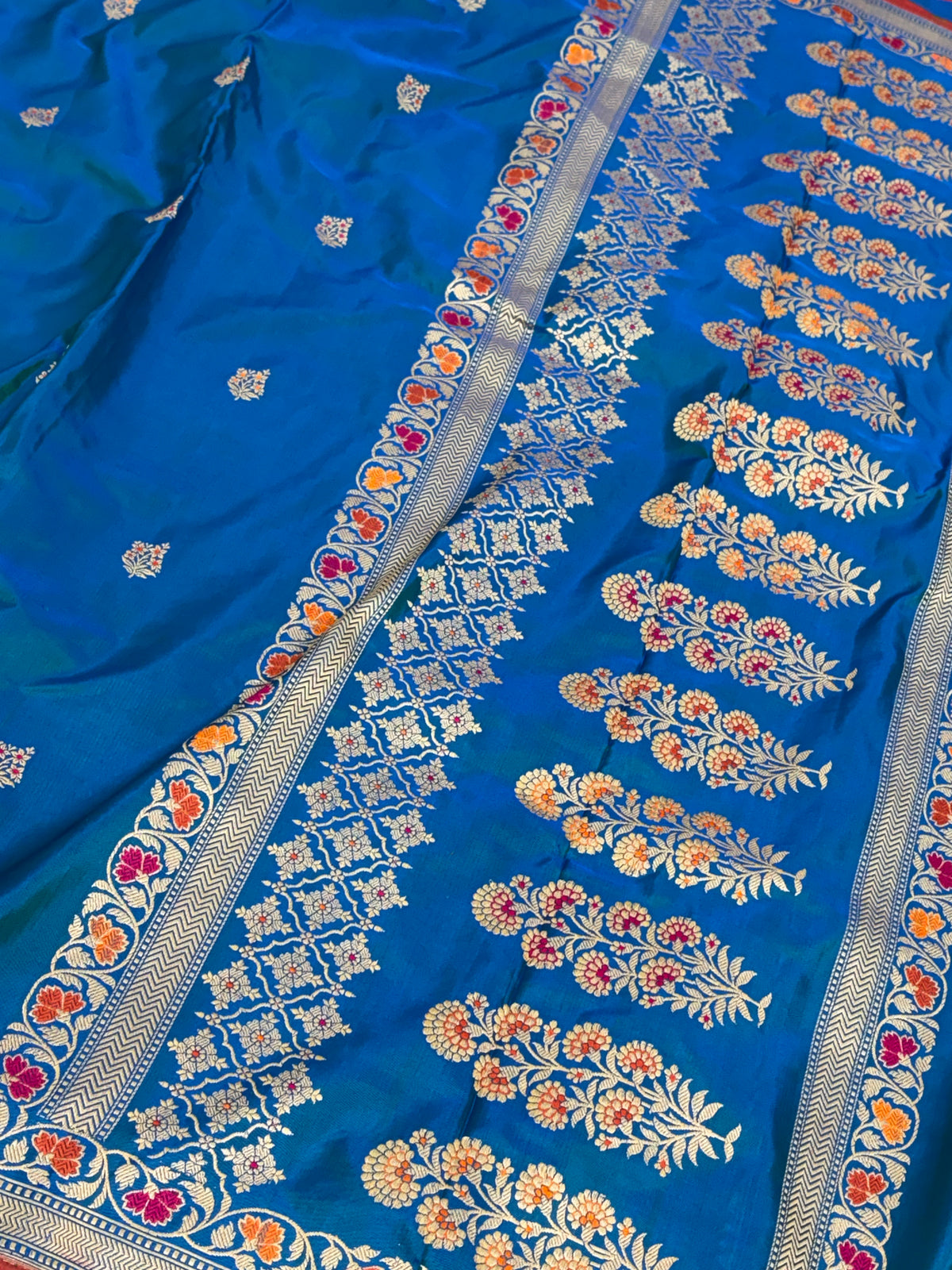 Royal Blue Handwoven Pure Banarasi Katan Silk Saree