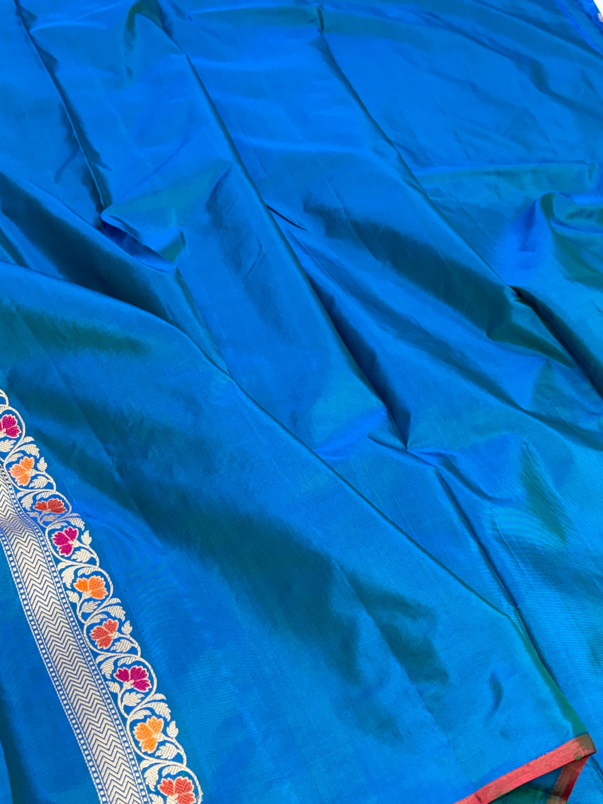 Royal Blue Handwoven Pure Banarasi Katan Silk Saree