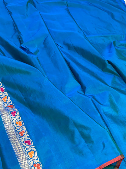 Royal Blue Handwoven Pure Banarasi Katan Silk Saree