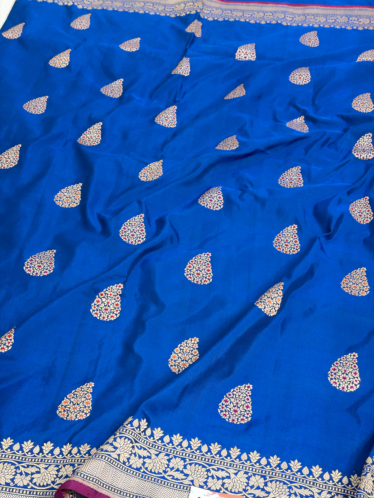 Royal Blue Handwoven Pure Banarasi Katan Silk Saree