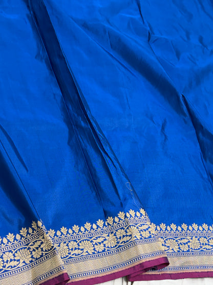 Royal Blue Handwoven Pure Banarasi Katan Silk Saree
