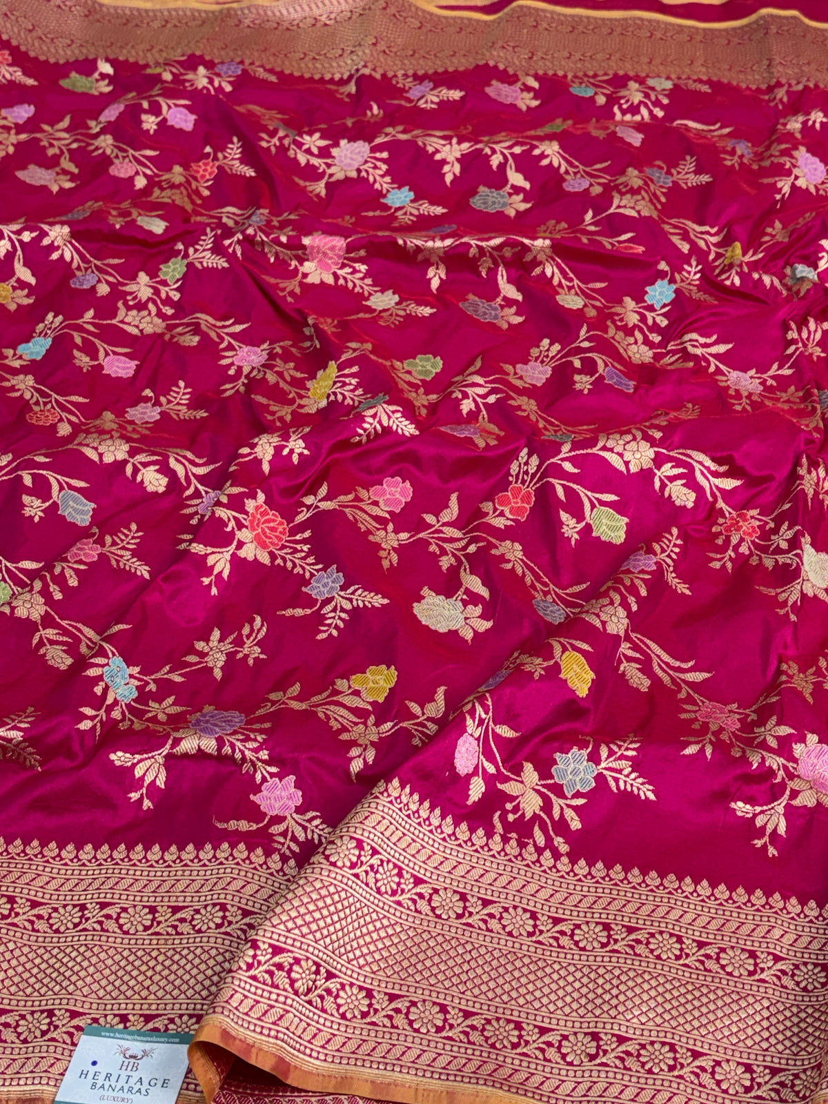 Rani Pink Handwoven Pure Banarasi Katan Silk Saree