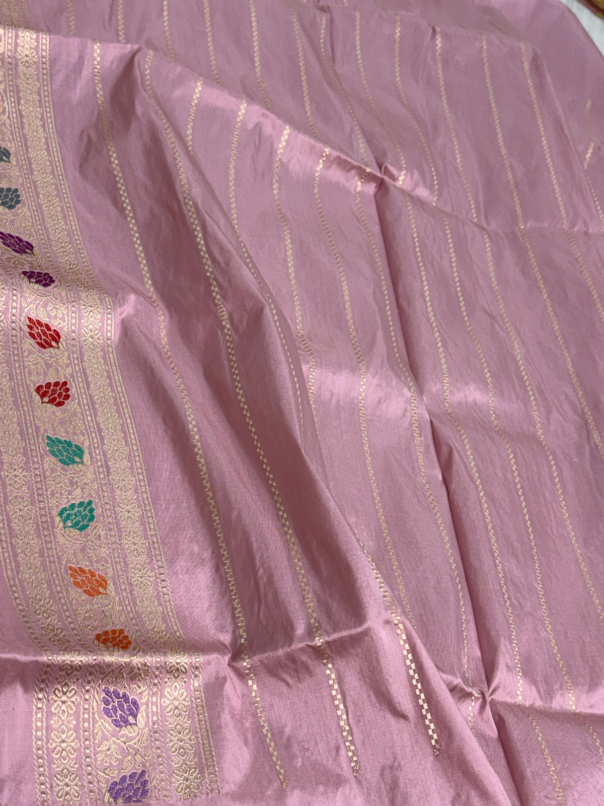Light Lavender Handwoven Pure Banarasi Katan Silk Saree