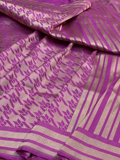 Royal Magenta Banarasi Katan Brocade Silk Saree