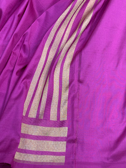 Royal Magenta Banarasi Katan Brocade Silk Saree