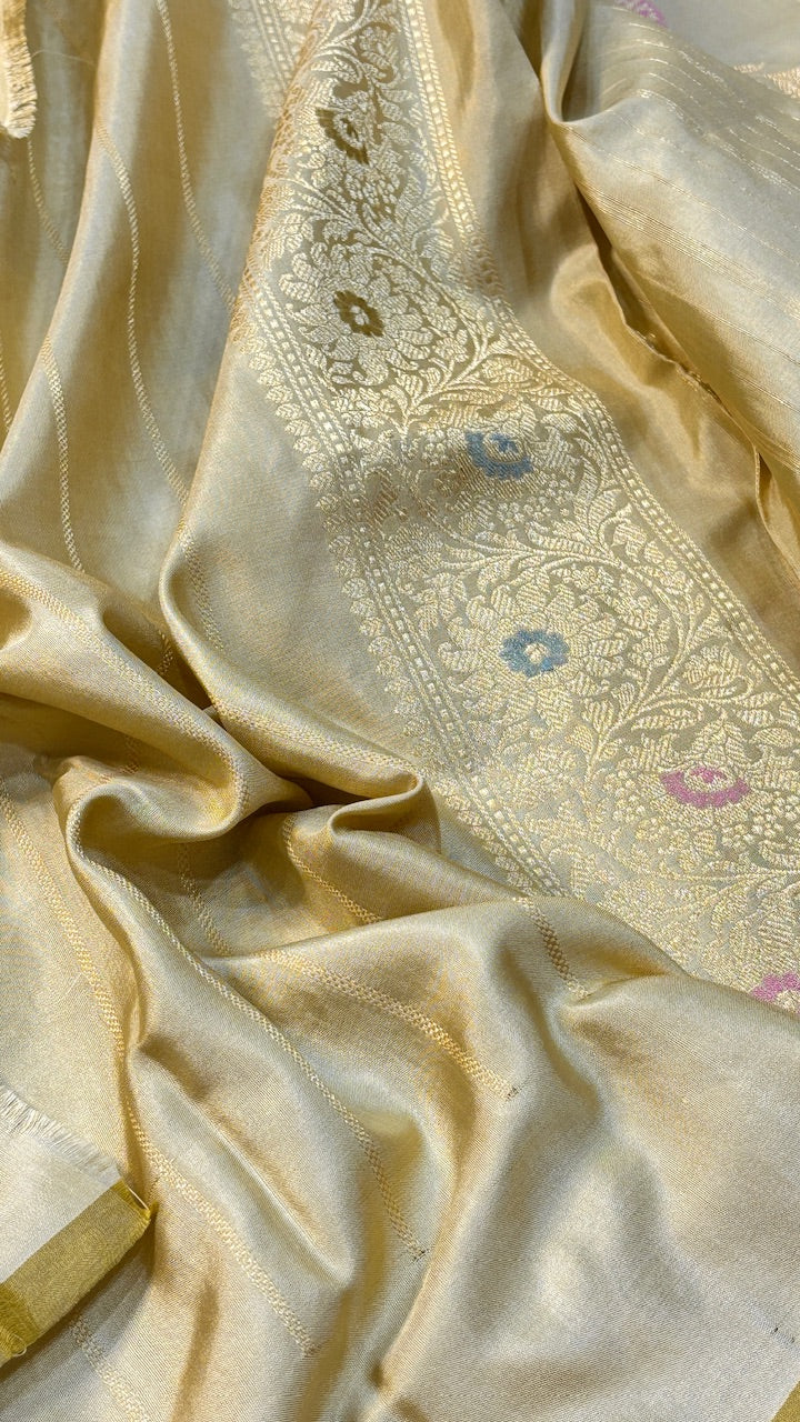 Butter Yellow Banarasi Silk Handwoven Saree