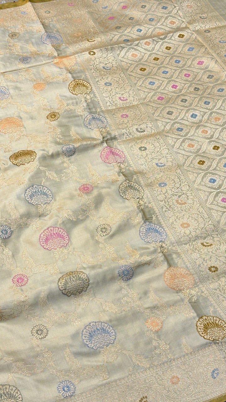 Butter Yellow Banarasi Silk Handwoven Saree