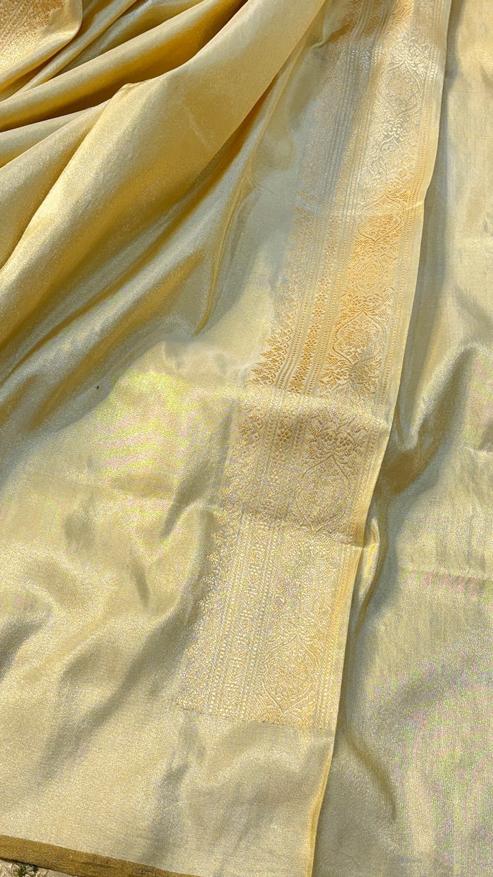 Ivory Tissue Banarasi Silk Handwoven Saree