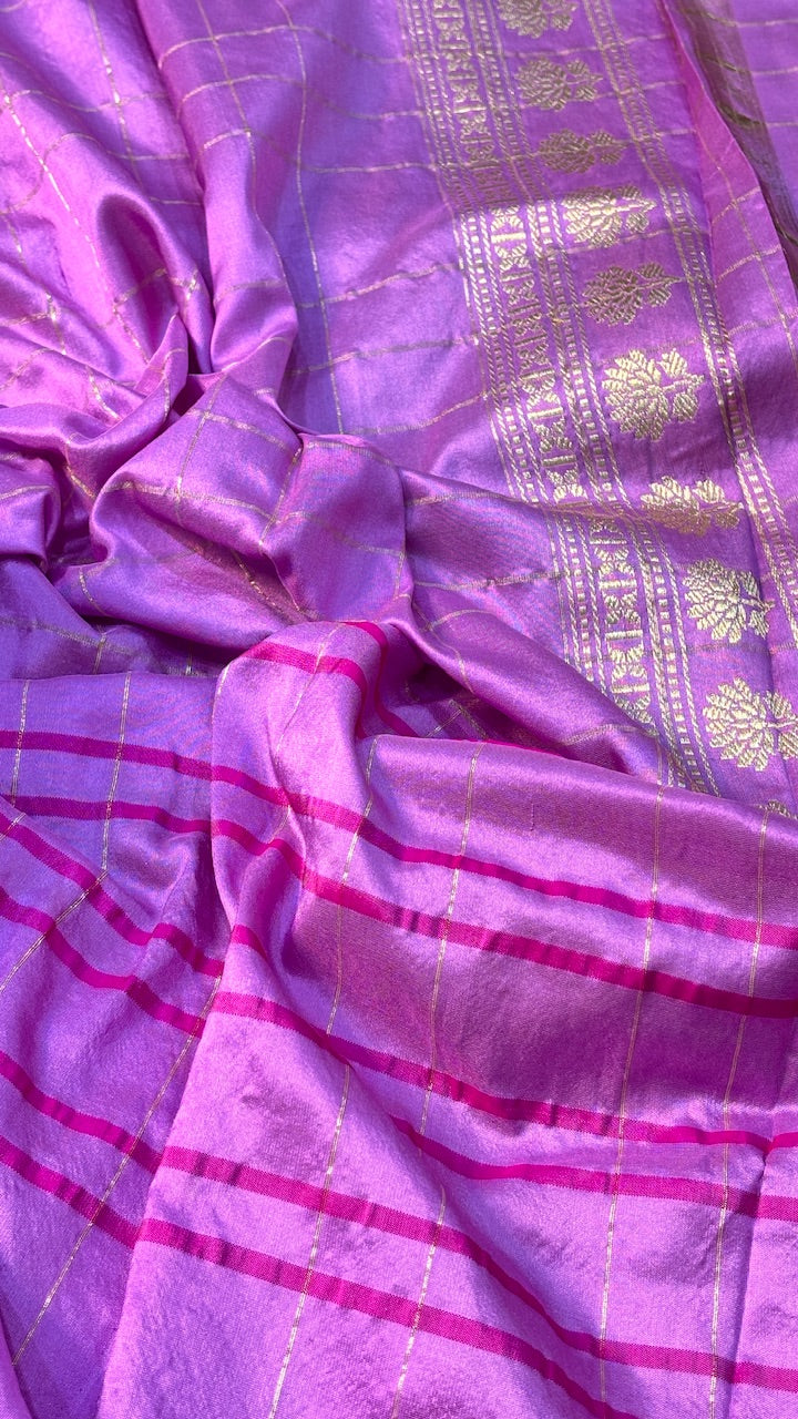 Light Olive Green Tissue Banarasi Silk Handwoven Saree