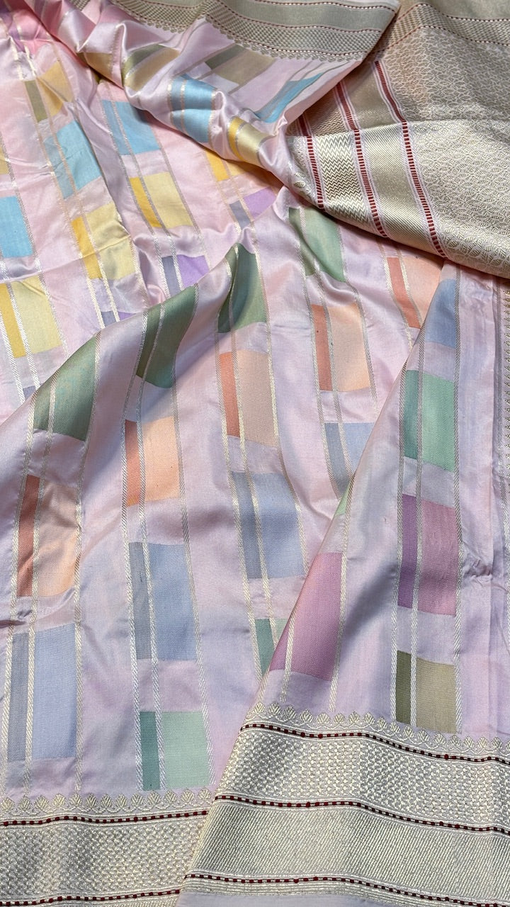 Pink Banarasi Katan Silk Handwoven Saree