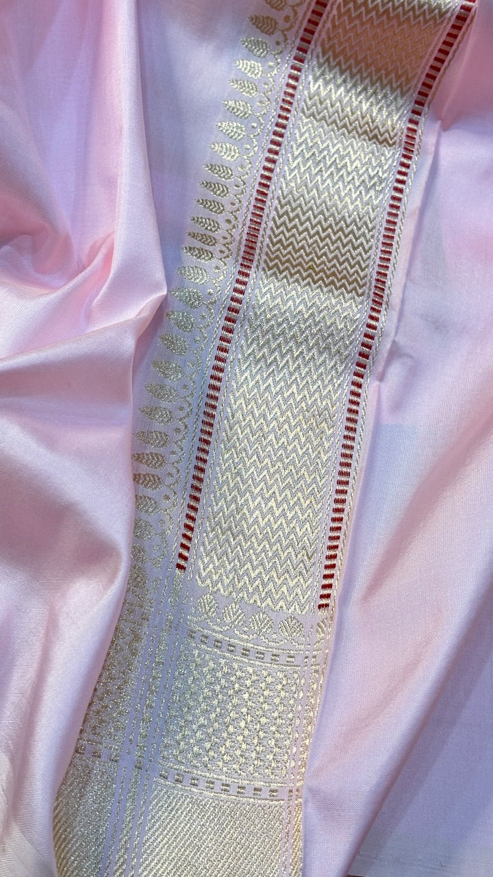 Pink Banarasi Katan Silk Handwoven Saree