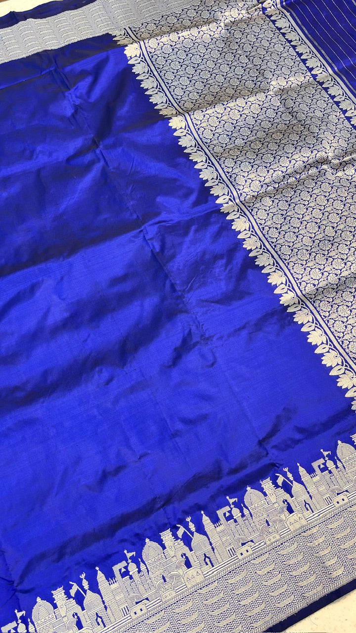 Royal Blue Banarasi Katan Silk Handwoven Saree