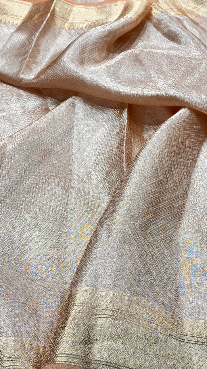 Molten Silver Pure Zari Tissue Saree