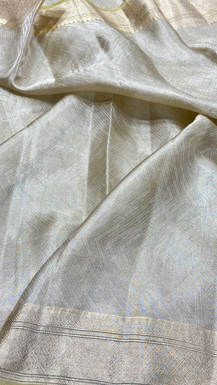 Molten Silver Pure Zari Tissue Saree