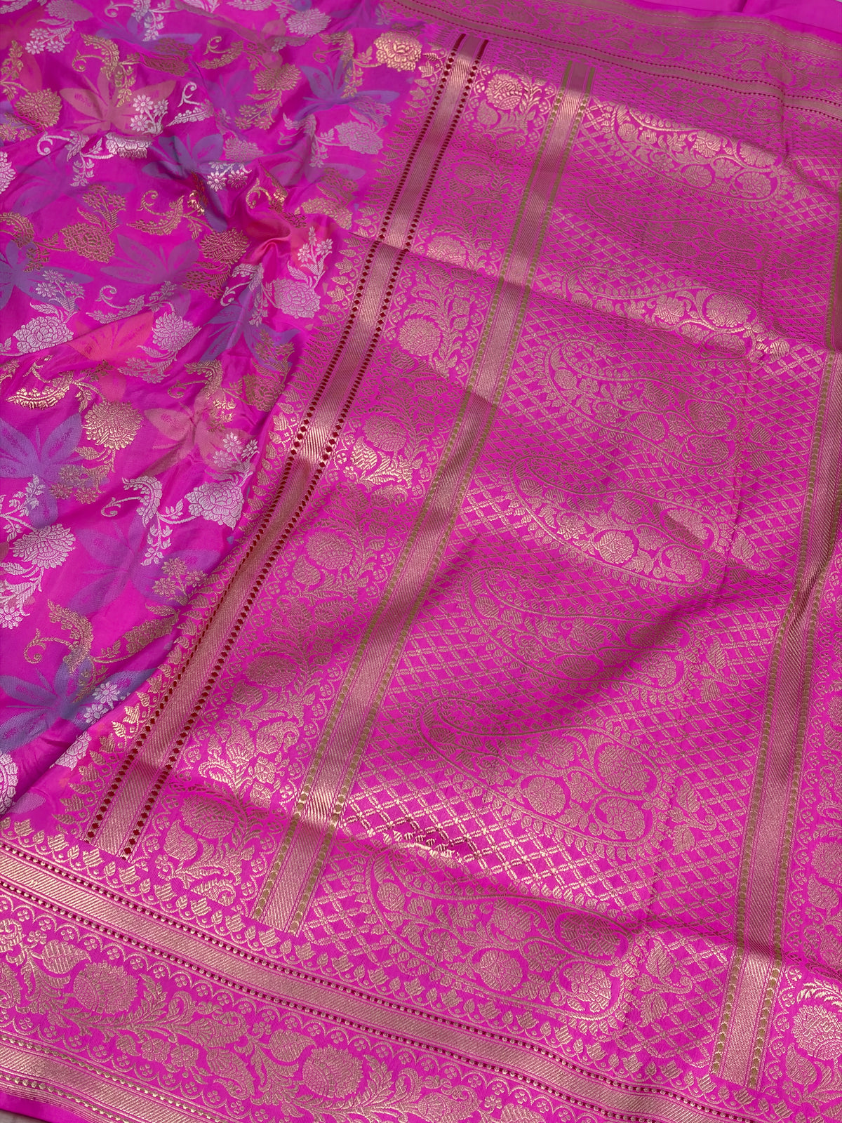 Pink Handwoven Pure Banarasi Katan Silk Saree