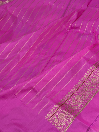 Pink Handwoven Pure Banarasi Katan Silk Saree