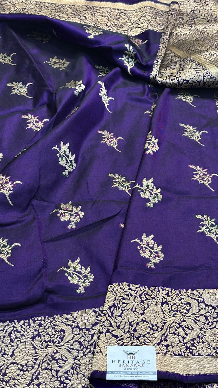 Royal Blue Banarasi Katan Silk Handwoven Saree