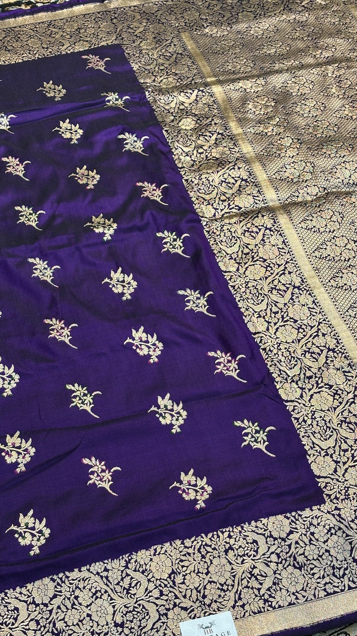 Royal Blue Banarasi Katan Silk Handwoven Saree