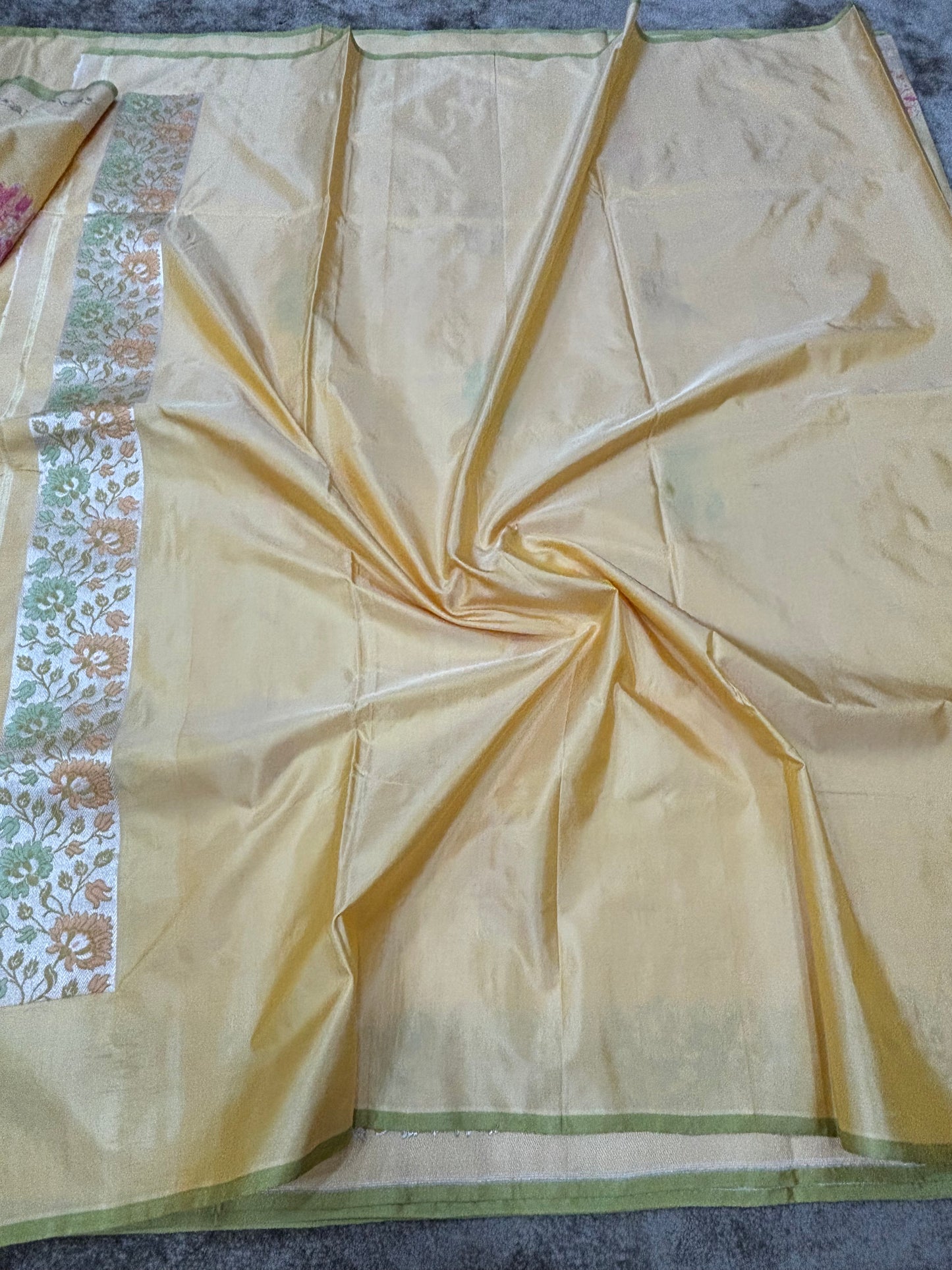 Handwoven Katan Silk Saree with Minakari Pallu and Buta Weaving