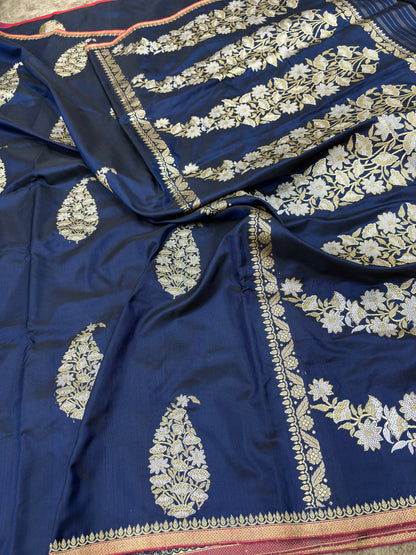 Pure Katan Silk Saree Buta Design In Rupa Sona Work