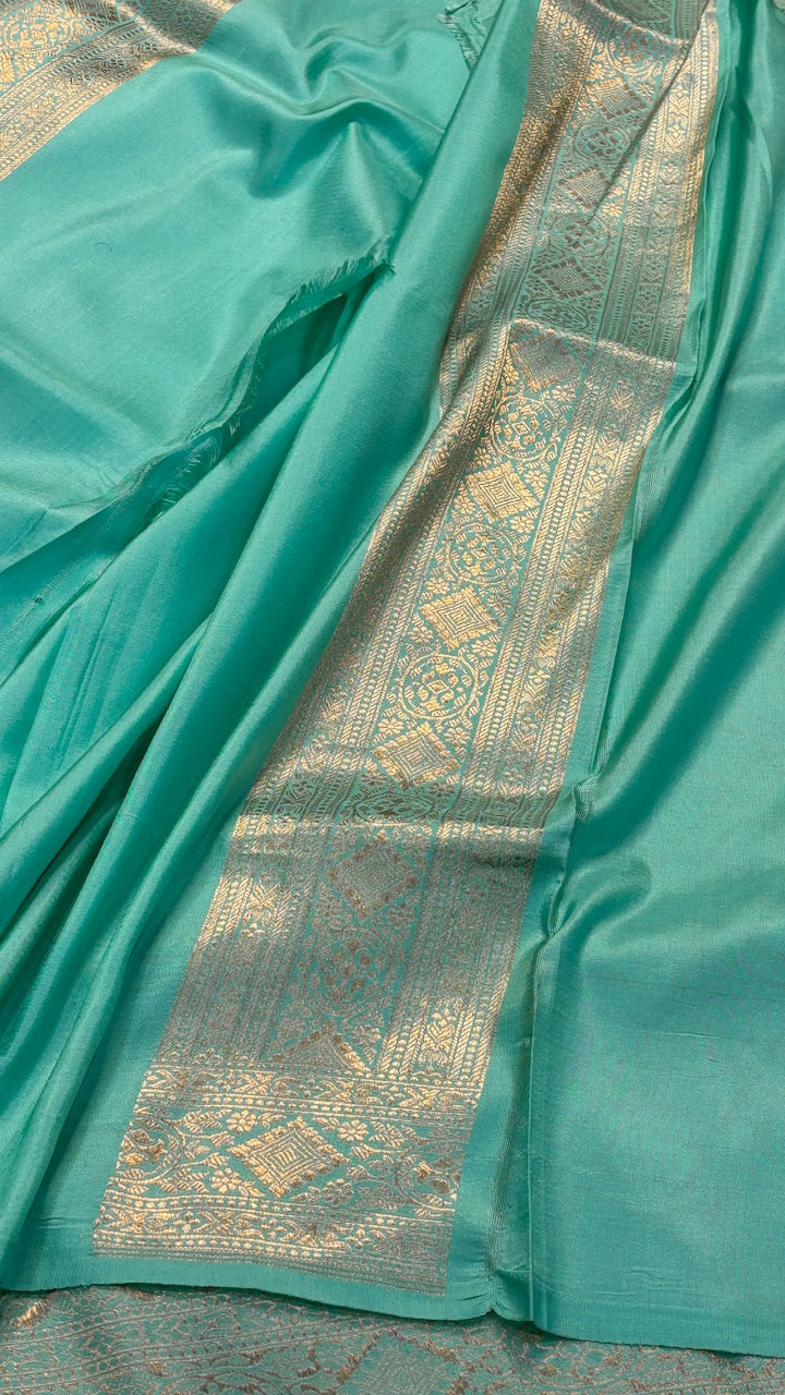 Sea Green Banarasi Katan Brocade Silk Saree