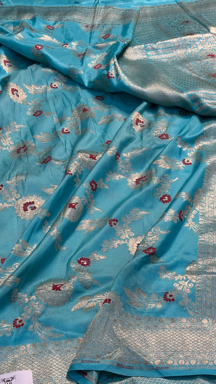Blue Pure Meenakari Banarasi Katan Silk Saree