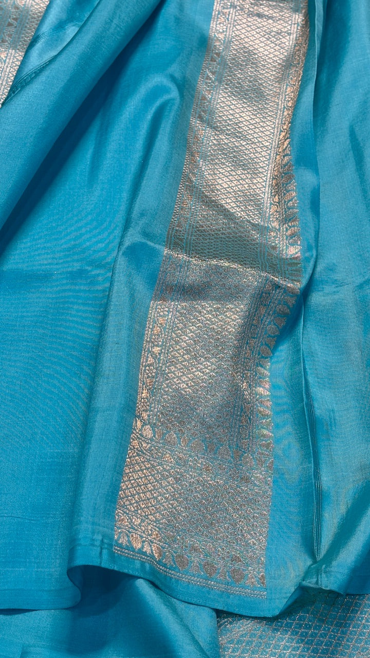 Blue Pure Meenakari Banarasi Katan Silk Saree