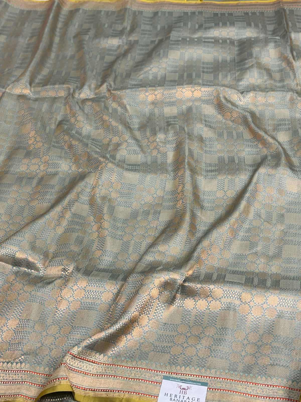 Sea Green Handwoven Pure Banarasi Brocade Saree