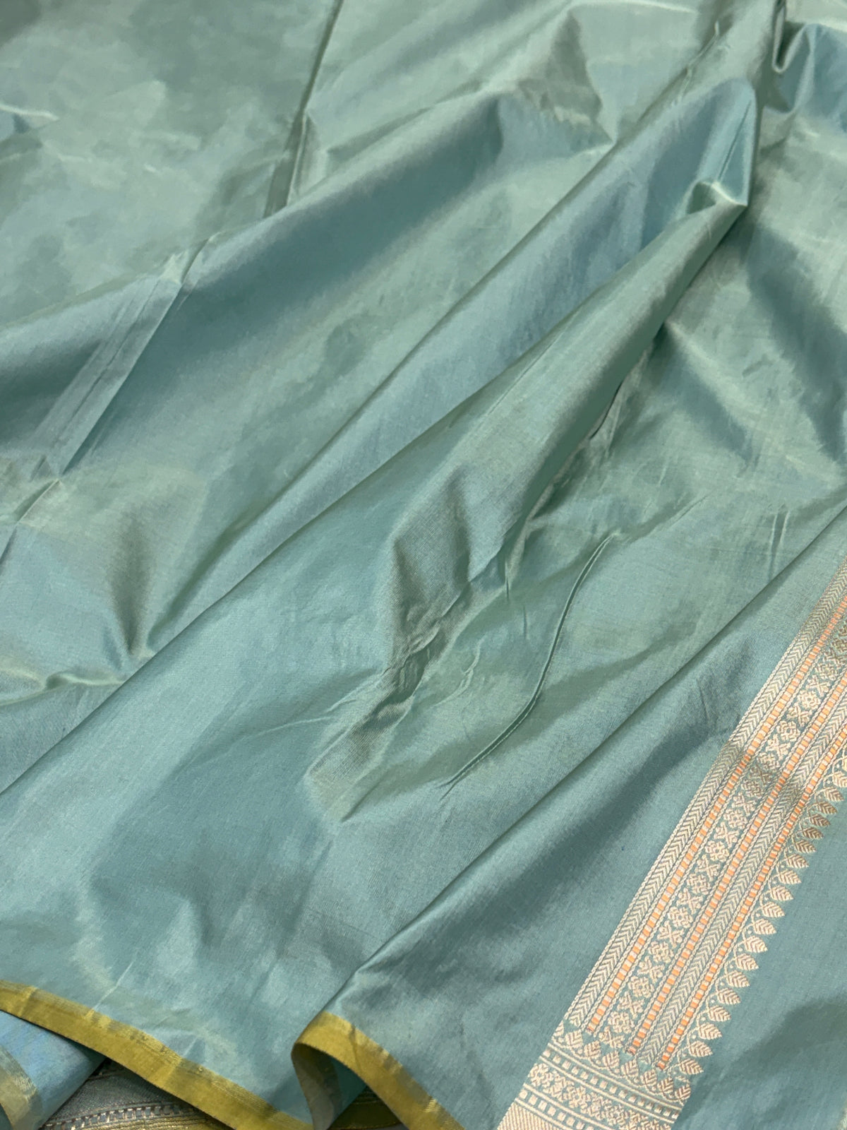 Sea Green Handwoven Pure Banarasi Brocade Saree