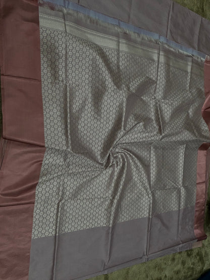 Banarasi Katan Silk Saree with Satin Kadhiyal Tilfi Border