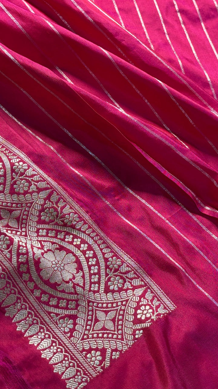 Apple Red Banarasi Katan Silk Handwoven Saree