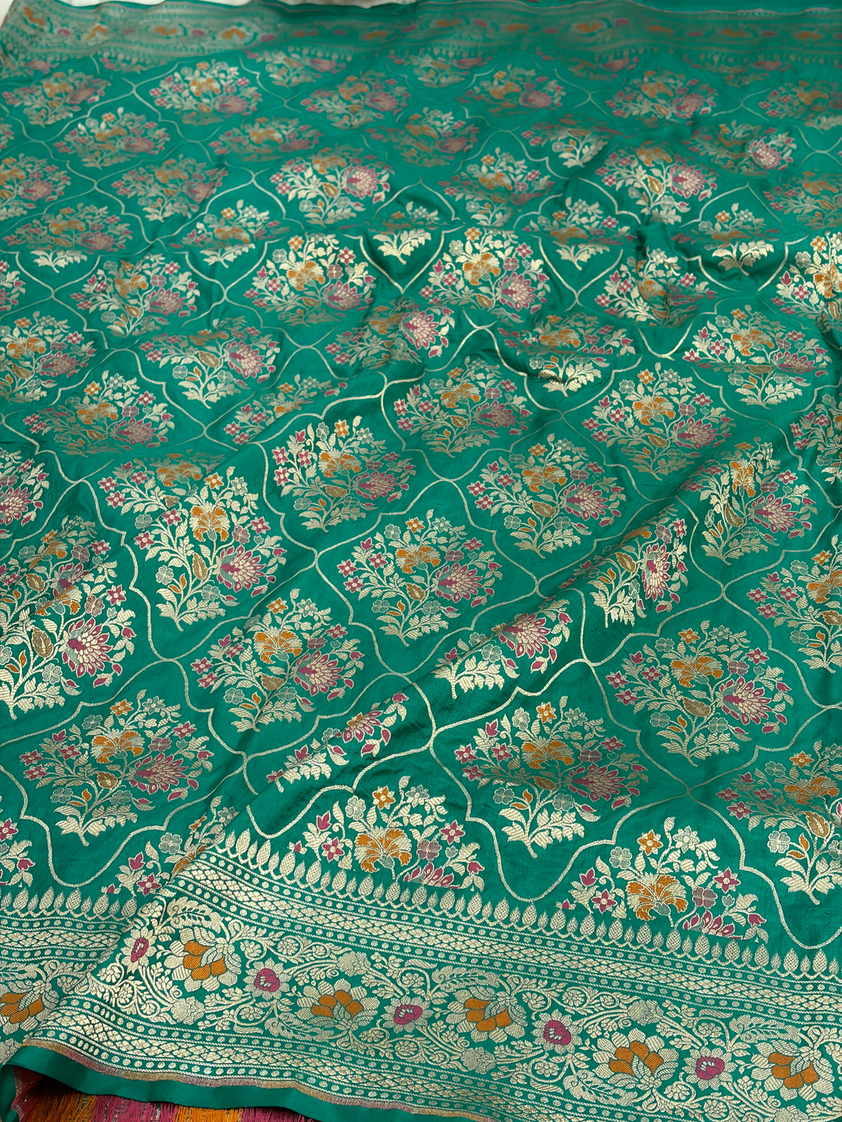 Green Pure Banarasi Katan Silk Saree