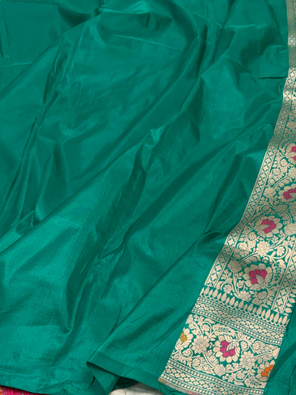 Green Pure Banarasi Katan Silk Saree